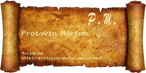 Protovin Márton névjegykártya